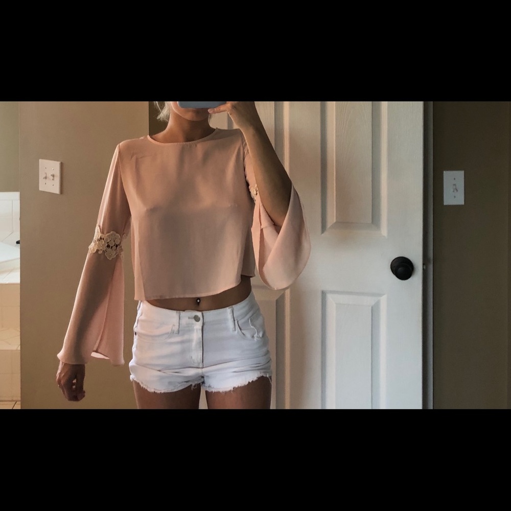 Blush long sleeve blouse